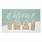 Welcome Snowy Gingerbread Houses Printed Outdoor Door Floor Mat, 18x30, Made in USA - Holiday Ready
